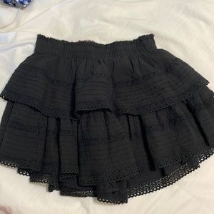 Aerie black ruffle skirt